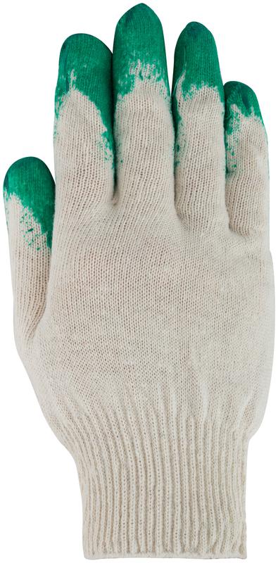 Перчатки вязаные с резиновой заливкой наладонника х/б 12470