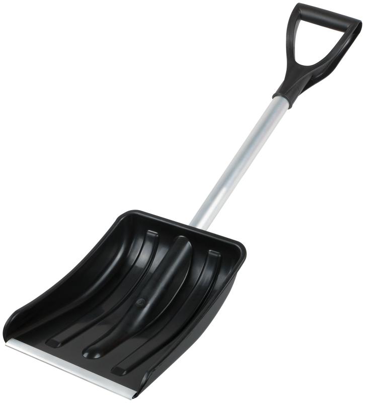 Лопата для уборки снега "Актив-Авто" 365х260х900мм укороченный съемный алюм. черенок; пластик. 68106