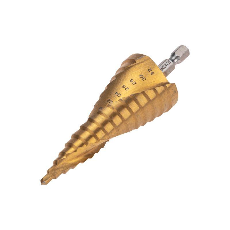 Сверло ступенчатое по металлу ТИТАН 4.0-32.0мм Р6М5 Kranz KR-12-6613