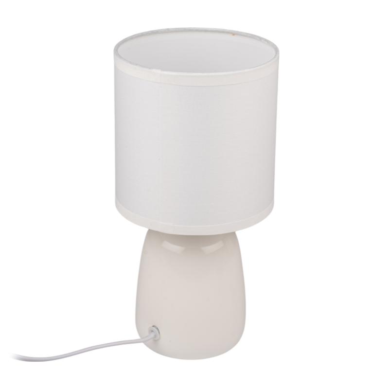 Светильник настольный JH2-02-wh E14 IP20 130х130х255мм керамика; ткань; PVC-пластик бел. JazzWay 5062313