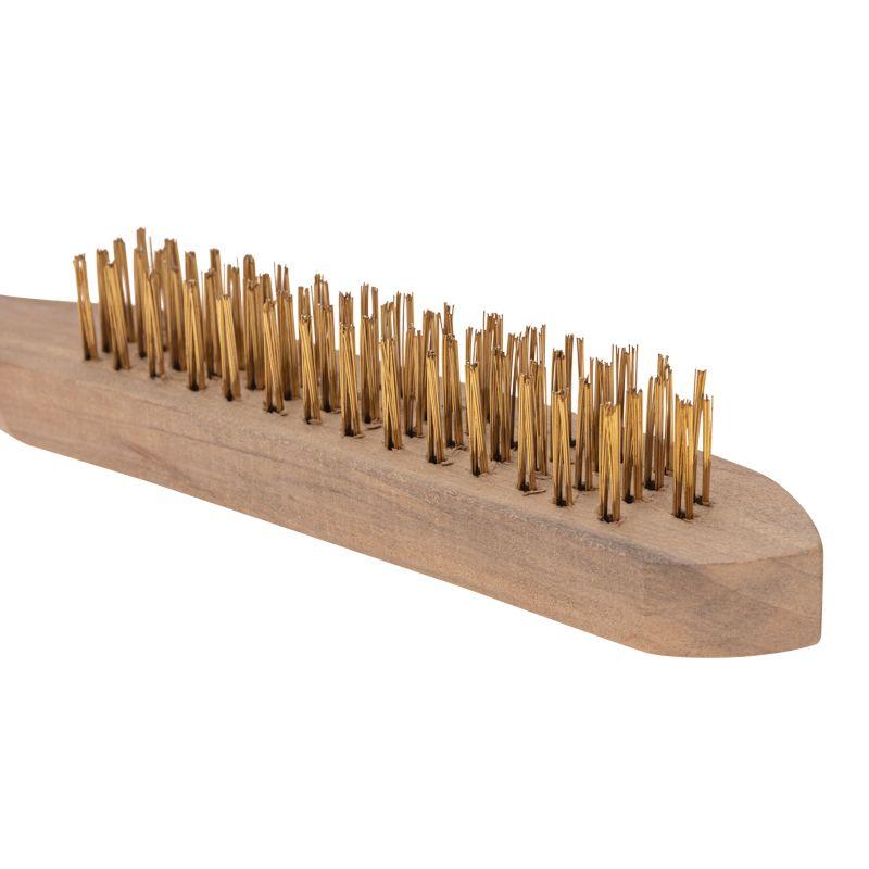 Щетка по металлу с деревянной ручкой 4 ряда 280мм Kranz KR-91-1257