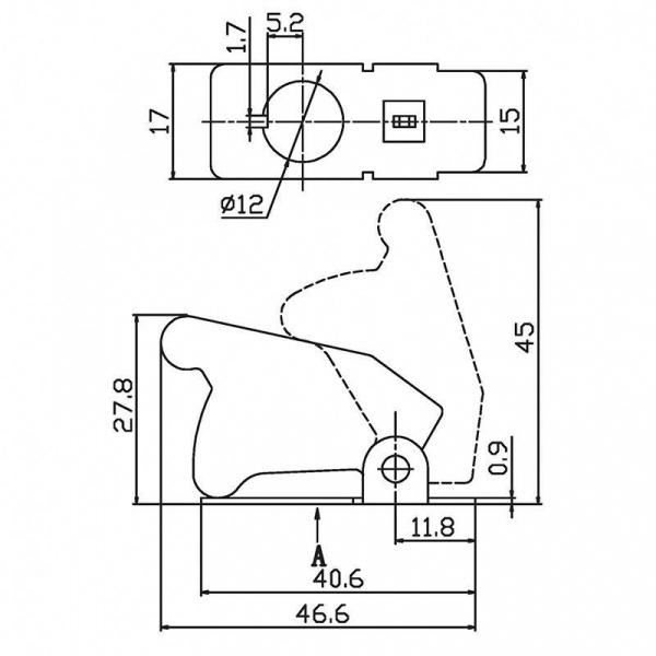Крышка защитная для тумблеров типа KN и ASW черн. (SAC-01) Rexant 36-4651