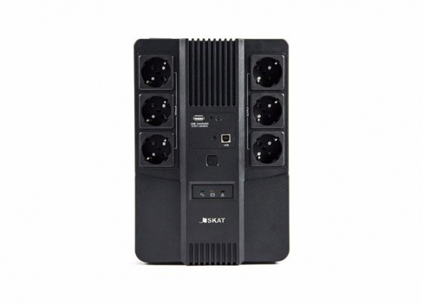 Источник бесперебойного питания SKAT-UPS 800 AI ИБП 220В 480Вт 1 АКБ 9А.ч внутр. меандр. стаб-ция напр-я. 6 выходов Бастион 452